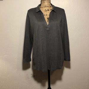 Tahari 100% linen blouse, size XL
